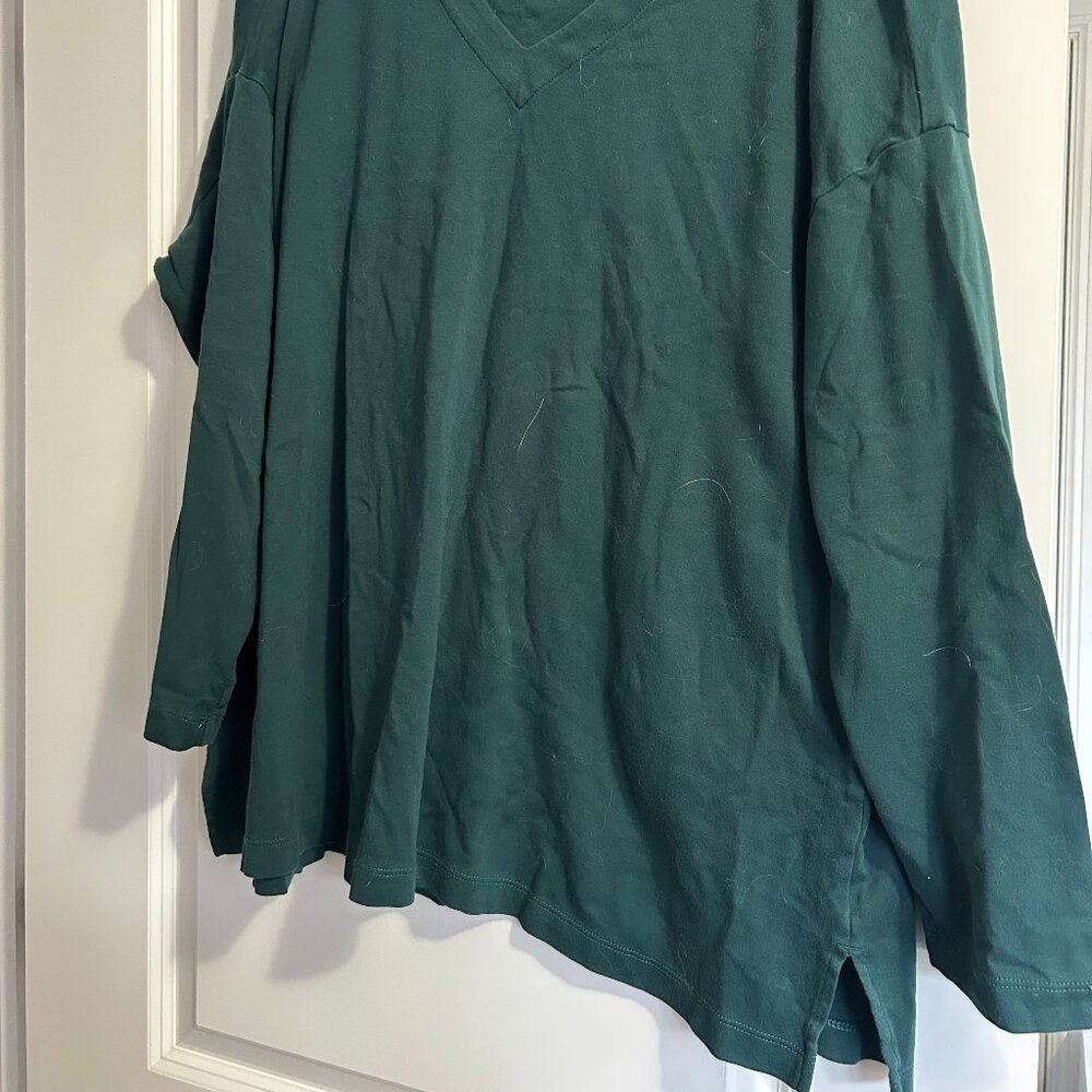 J. Jill Green Long Sleeve V-Neck Tunic - Size 2x - Picture 2 of 4